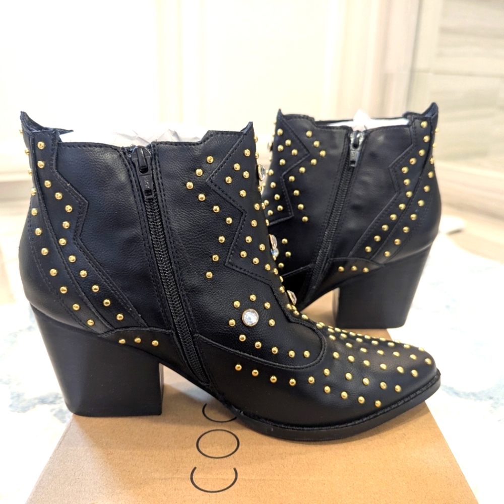 Ankle boots from Coconuts By Matisse with studs and rhinestones. NWT size 8.5